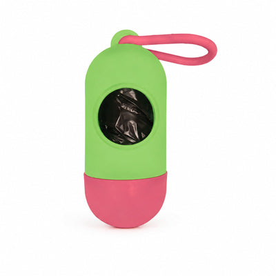 Dispenser Pungi Igienice pentru Câini, Bicolor cu Carabină, Verde / Roz