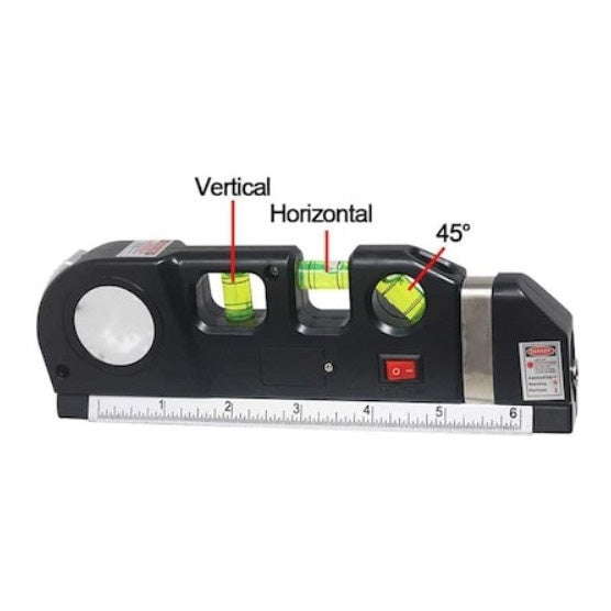 Nivela multifunctionala FOXMAG24 cu laser, boloboc si ruleta, 3 x baterie, negru
