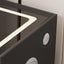 Noptiera cu 2 sertare, blocare sertar cu amprenta, cu LED, USB-C, boxa Bluetooth si incarcator Wireless, pentru dormitor, sticla securizata 3D, negru