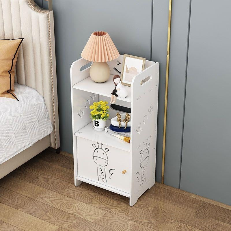Noptiera pentru dormitor, din PVC, dimeniuni 25 X 50 cm, pentru depozitare si organizare, cu finisaj mat, alb