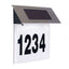 Numar de casa, iluminat, cu incarcare solara, carcasa din inox, cu 4 LED-uri albe, cu senzor de lumina, negru