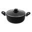 Oala aluminiu 24cm cu capac sticla termorezistenta, capacitate 3L