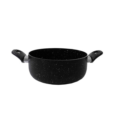Oala aluminiu 26 cm cu capac sticla, interior granit, 4L, pentru inductie