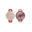 Oala ceramica cu capac 24 cm, capacitate 3.5 L, rosie, compatibila inductie