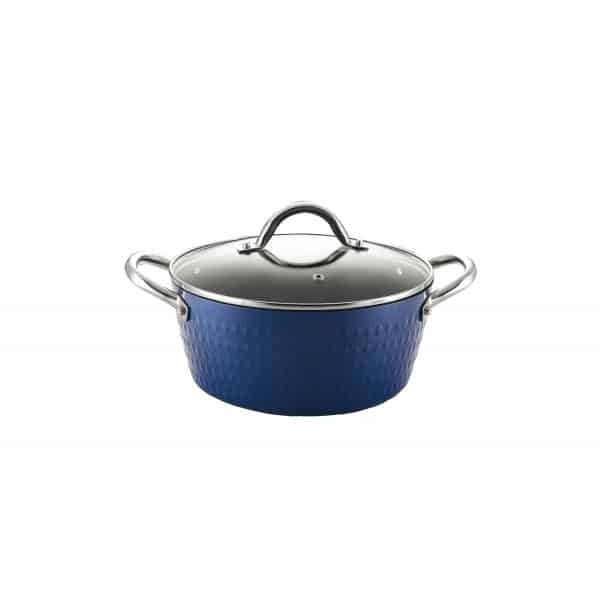 Oala cu capac ceramica si inox, baza inductie, 20 cm, 2.1L