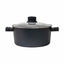 Oala cu capac de sticla ECO, 26 cm, capacitate 4L, aluminiu negru