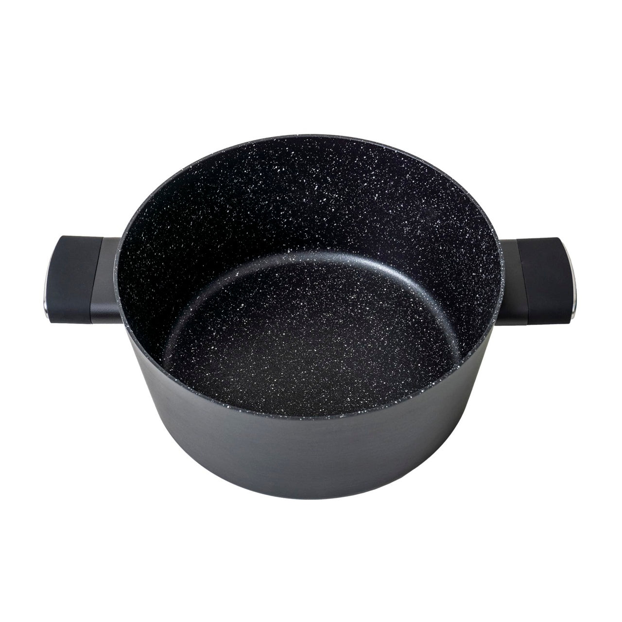 Oala cu capac de sticla ECO, 26 cm, capacitate 4L, aluminiu negru