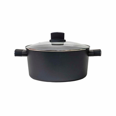 Oala cu capac de sticla ECO, diametru 24 cm, capacitate 3L, aluminiu