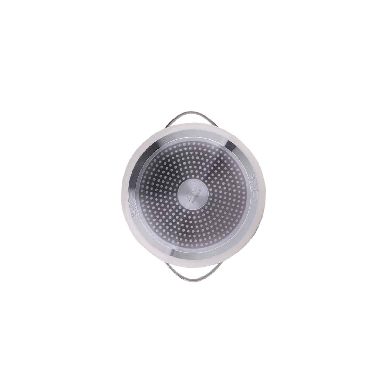 Oala cu capac, interior ceramica, diametru 24cm, capacitate 4L, crem