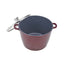 Oala din aluminiu FOXMAG24, capac din sticla, invelis ceramic marmorat, 28 cm, 10 l, rosu