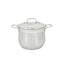Oala din inox cu capac, capacitate 22L, diametru 34cm, pentru gatit profesional, cu manere din inox, compatibila cu plita electrica, argintiu