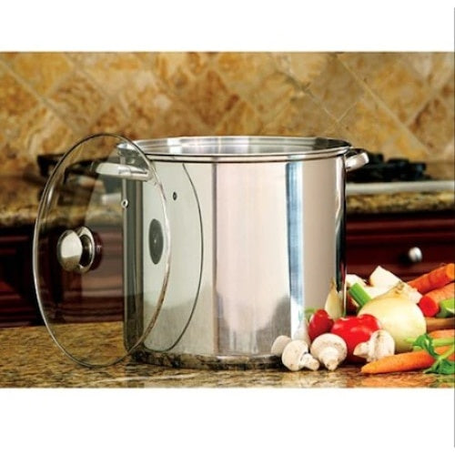 Oala din inox, cu capac din yena, capacitate 6,5L, compatibila cu masina de spalat vase, argintiu
