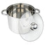 Oala din inox, cu capac din yena, capacitate 6,5L, compatibila cu masina de spalat vase, argintiu