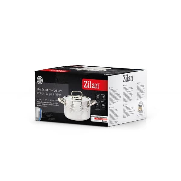 Oala din otel inoxidabil cu capac de sticla, 4.5L, diametru 24 cm