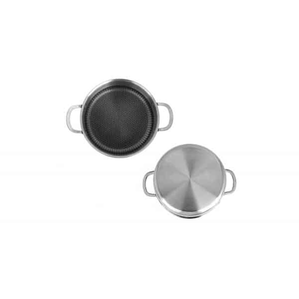 Oala inox cu capac 24 cm, antiaderenta, 4.3 l, compatibila cu inductie