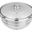 Oala inox cu capac, diametru 22 cm, capacitate 4 L, fund triplu strat