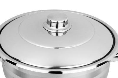 Oala inox cu capac, diametru 22 cm, capacitate 4 L, fund triplu strat