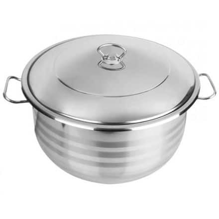 Oala inox cu capac si manere, capacitate 7.5L, diametru 28 cm, compatibila inductie