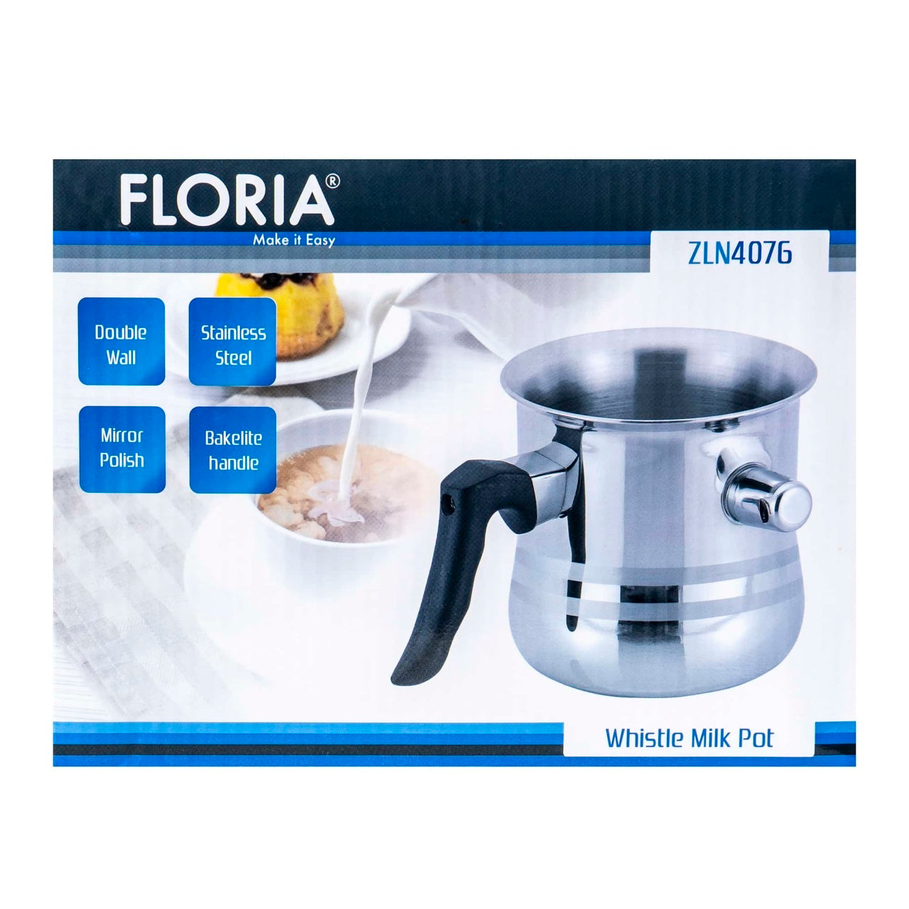 Oala inox pentru fiert lapte si ciocolata, capacitate 1.5 L, avertizare sonora