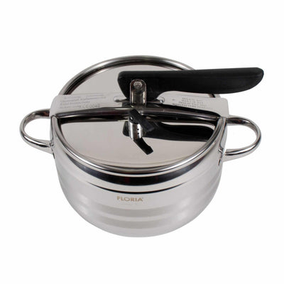 Oala sub presiune inox 5L cu capac si manere ergonomice, diametru 20 cm