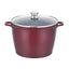 Oala tip tuci FOXMAG24, cu capac, din aluminiu, invelis ceramica marmorata, 7.15 l