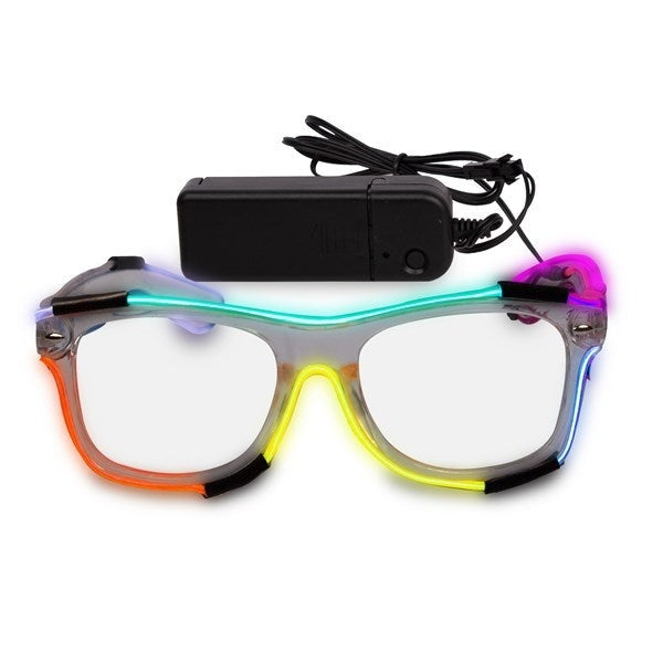 Ochelari cu lumina LED, 7 culori, cu baterii de alimentare