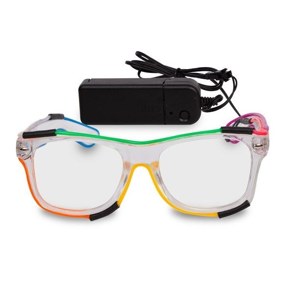 Ochelari cu lumina LED, 7 culori, cu baterii de alimentare