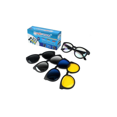 Ochelari de soare 3-in-1 cu lentile interschimbabile Magic Vision, FOXMAG24®, Negru