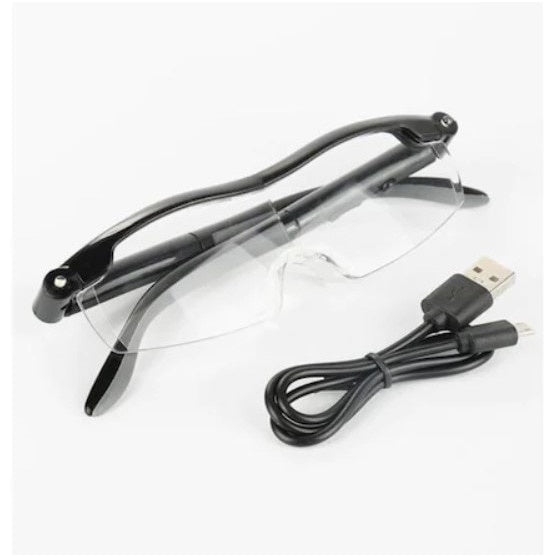 Ochelari FOXMAG24 cu lupa si led, marire 160%, reincarcabili cu usb, unisex