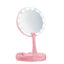 Oglinda Beyoutiful cu iluminare LED pe ambele fete, Roz,5 factor de marire,depozitare cosmetice,alimentare USB sau baterii AA, culoare roz