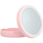 Oglinda Beyoutiful cu iluminare LED pe ambele fete, Roz,5 factor de marire,depozitare cosmetice,alimentare USB sau baterii AA, culoare roz