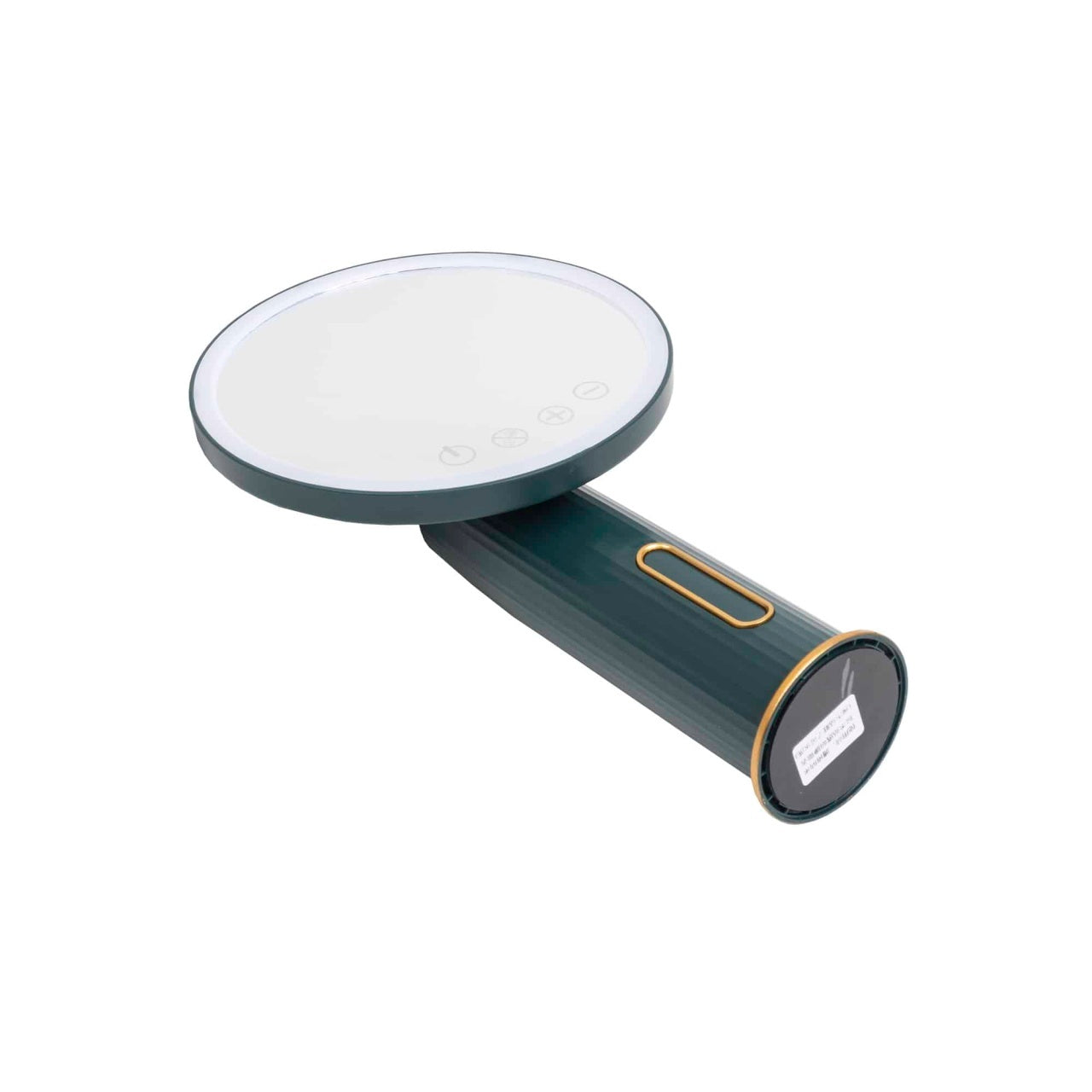 Oglinda make-up cu LED si touch, intensitate reglabila, rotativa, 19 cm, verde