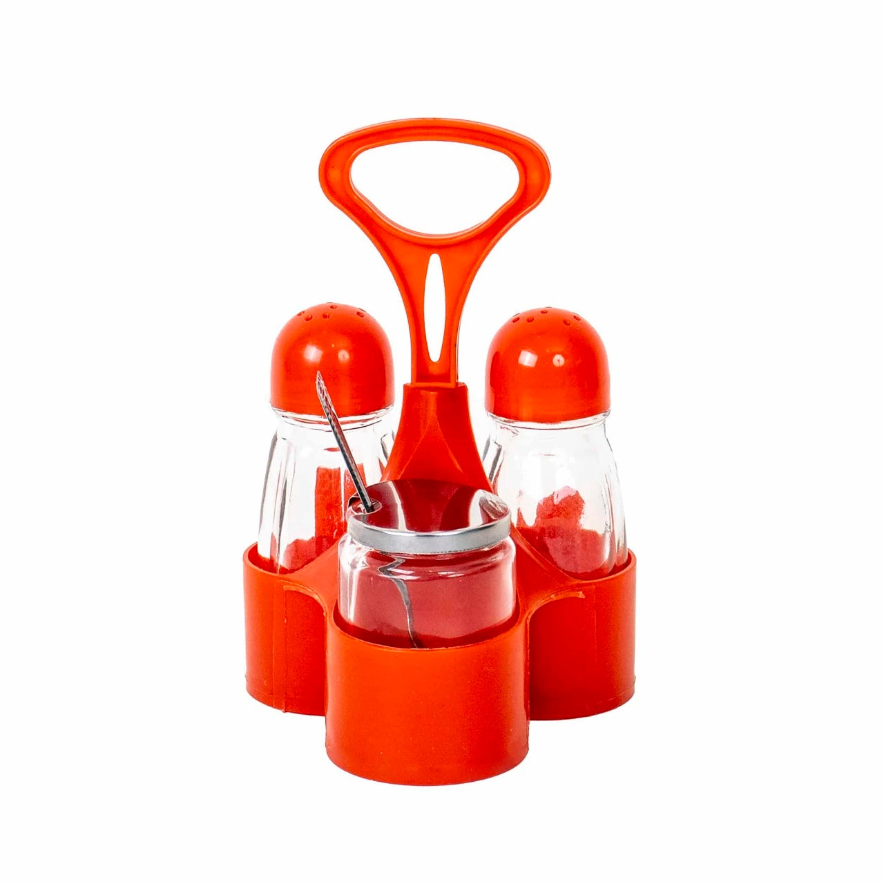 Oliviera 3 piese din plastic, capacitate 0.16 l, culoare rosie
