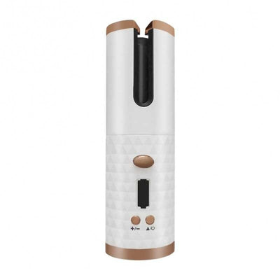 Ondulator automat wireless FOXMAG24, temperatura 150°C - 200°C, incarcare USB, baterie 5000 mAh, alb perla