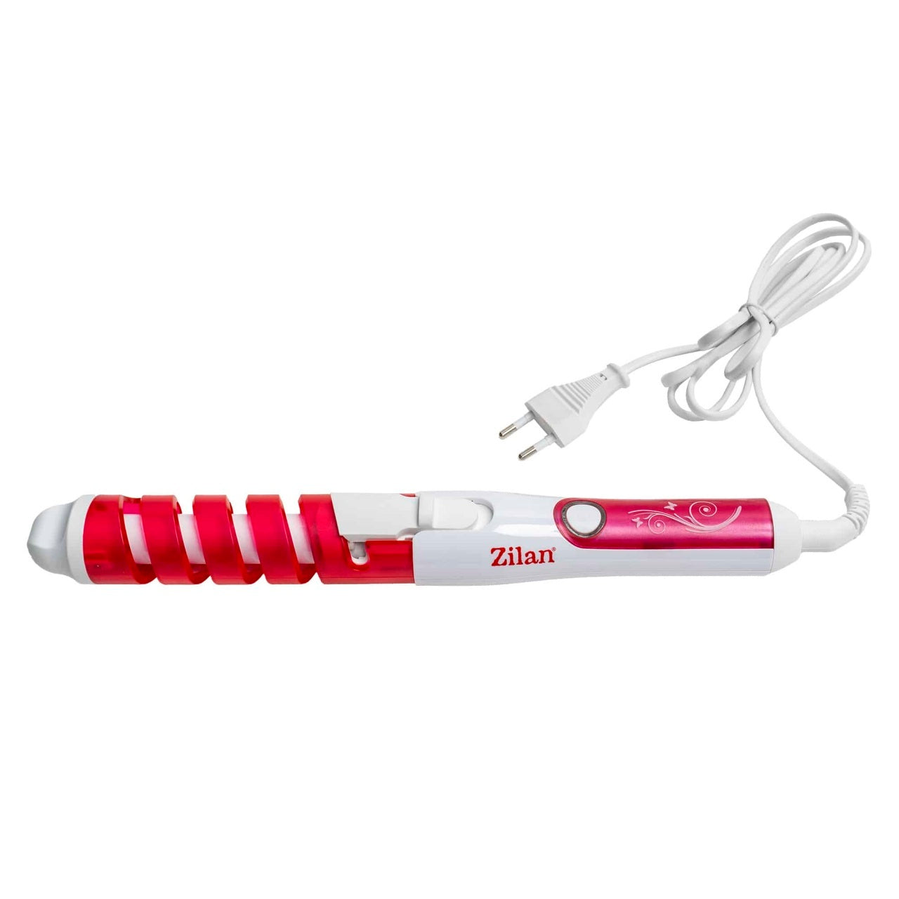 Ondulator de par cu spirala, 25 W, incalzire rapida, ceramica, alb-roz