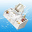 Organizator cosmetice, cu sertar si oglinda, cu 4 compartimente, din plastic si ABS, impermeabil, alb