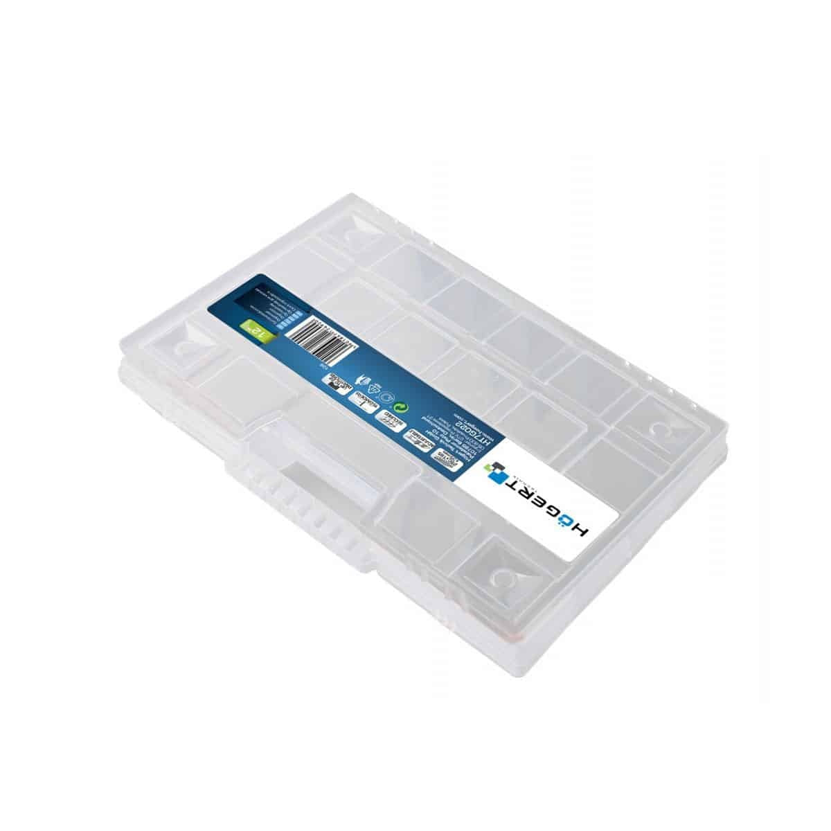 Organizator depozitare 12 inch cu capac ermetic si maner, 29x19x3.5 cm