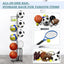 Organizator multifunctional din metal, pentru mingi, flori, umbrele, cu 7 niveluri, constructie robusta, picioare stabile, negru