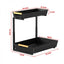 Organizator pentru bucatarie/baie, cu 2 rafturi retractabile, inaltime ajustabila, depozitare condimente/cafea, dimensiuni 39.5 (L) x 30 (l) x 41.5 (H) cm, negru
