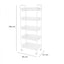 Organizator pentru bucatarie/baie, rotativ 360°, slim, portabil, cu 5 rafturi, structura solida, dimensiuni 45 (L) x 27 (l) x 105 (H) cm, alb