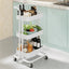 Organizator pentru bucatarie/baie, slim, portabil, cu 3 rafturi, structura solida, din metal, dimensiuni 45 (L) x 37 (l) x 82 (H) cm, alb