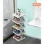 Organizator pentru pantofi, cu 5 polite, din ABS, dimensiuni 26 x 24 x 80 cm, modular, usor de asamblat, alb/verde