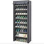 Organizator pentru pantofi, cu 9 niveluri, din metal si textil, modular, multifunctional, pliabil, dimeniuni 58X30X158 cm, gri