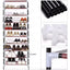 Organizator pentru pantofi, cu 9 niveluri, din metal si textil, modular, multifunctional, pliabil, dimeniuni 58X30X158 cm, gri
