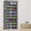 Organizator pentru pantofi, cu 9 niveluri, din metal si textil, modular, multifunctional, pliabil, dimeniuni 58X30X158 cm, gri