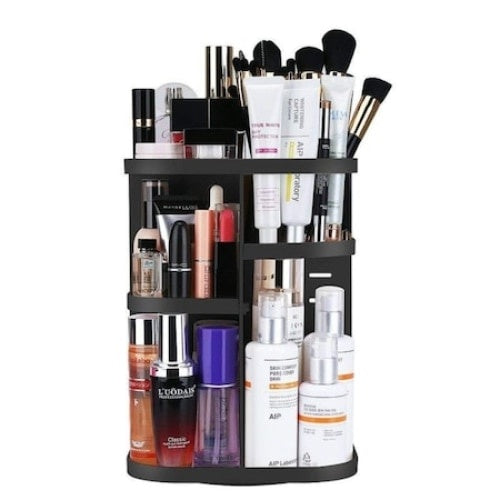 Organizator rotativ FOXMAG24, pentru produse cosmetice si machiaj, negru