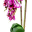 Orhidee 3 fire cu aspect natural in ghiveci oval ceramica alba, H 50 cm