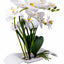 Orhidee artificiala in ghiveci ceramic alb, inaltime 40 cm, aspect natural