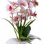 Orhidee artificiala in ghiveci ceramica alb, H 40 cm, aspect natural