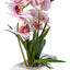 Orhidee artificiala in ghiveci ceramica alb, H 40 cm, aspect natural